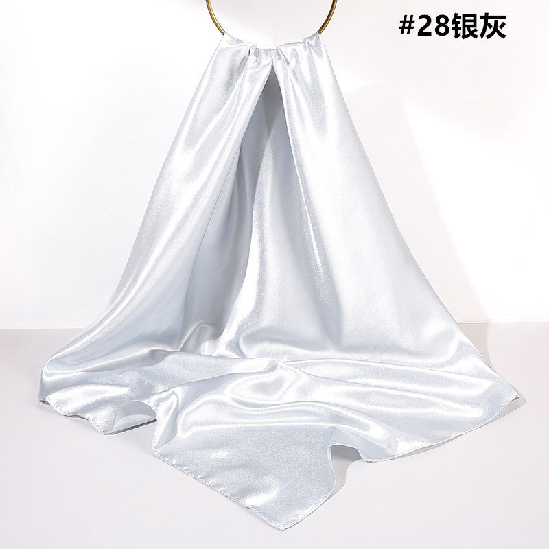 Soft Sheen Square Scarf 90 - Silver Grey