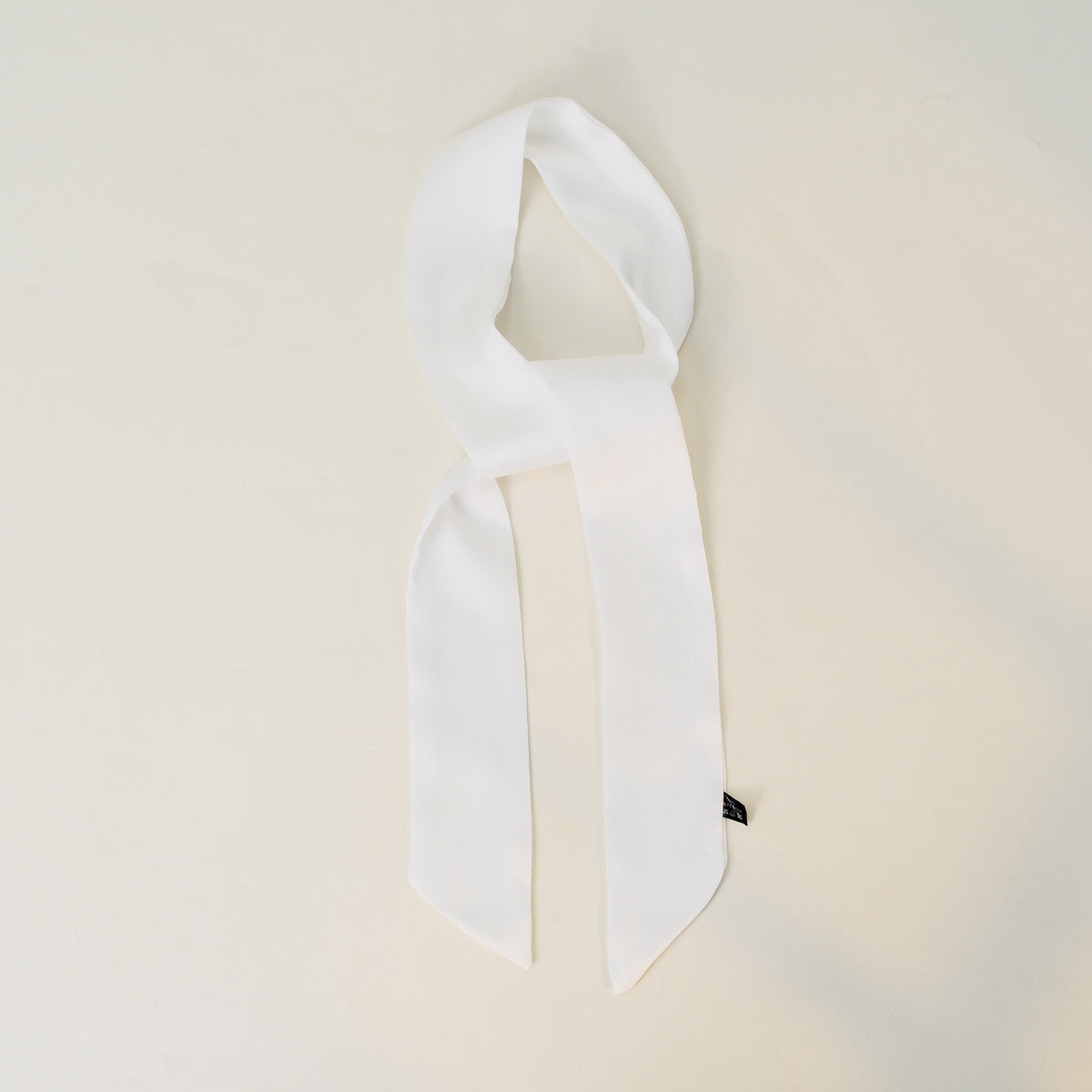 Everyday Satin Ribbon Scarf - White