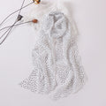 Long Polka-Dot Scarf - Small White Dots