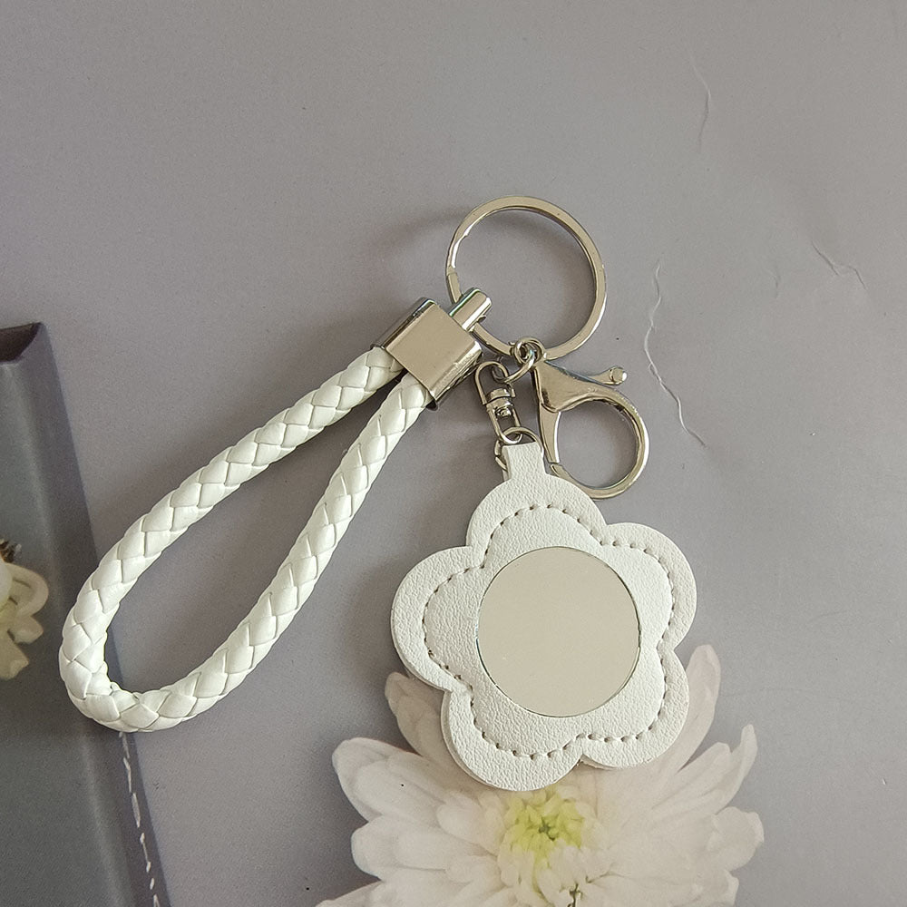 Petal Mirror Bag Charm - White