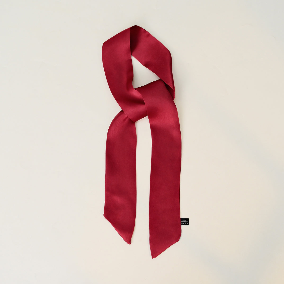 Everyday Satin Ribbon Scarf - Burgundy