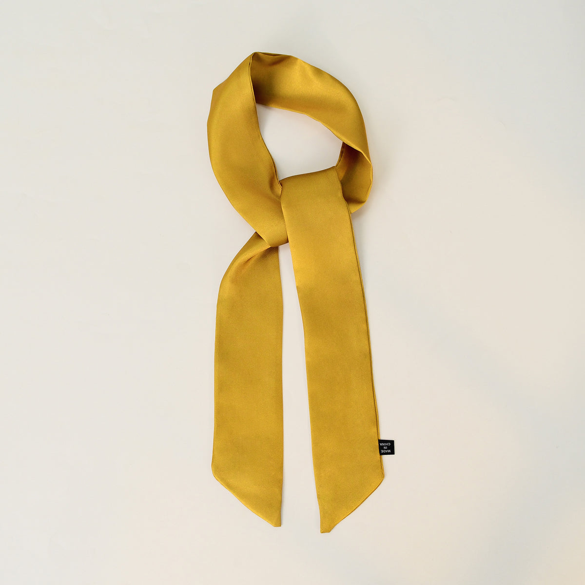 Everyday Satin Ribbon Scarf - Mustard yellow