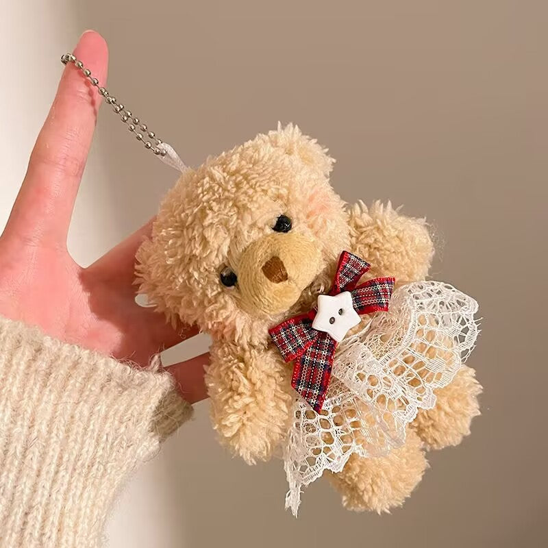 Plush Friends Bag Charm - Beige Lace
