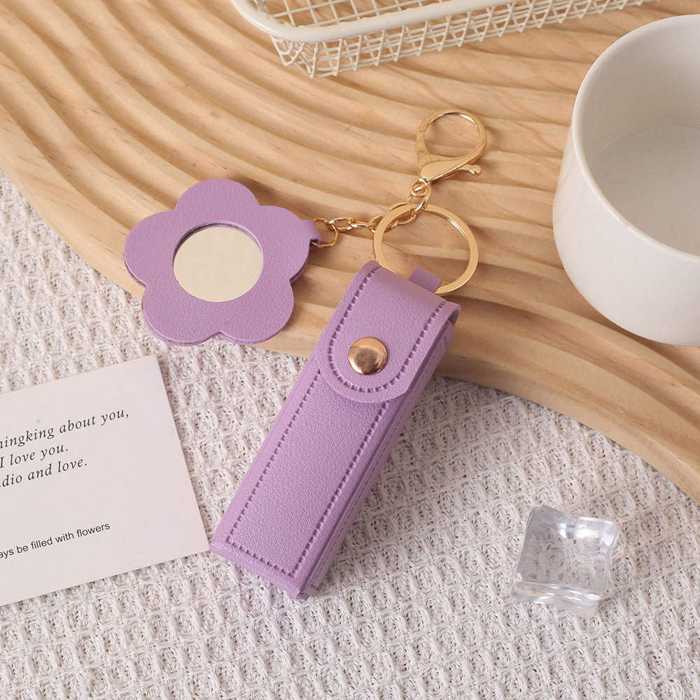 Petal Lipstick Holder Bag Charm - Purple