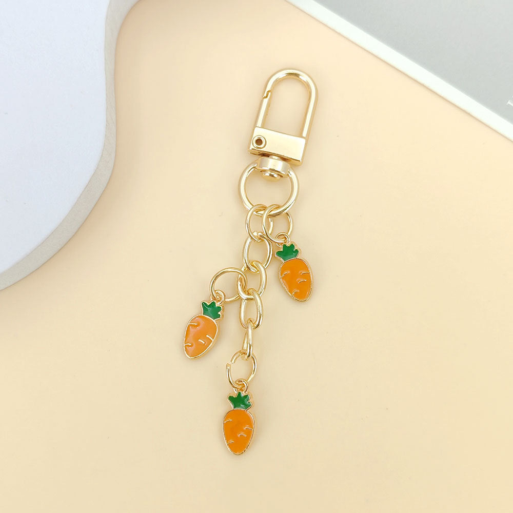 Orchard Enamel-Look Bag Charm - Carrot