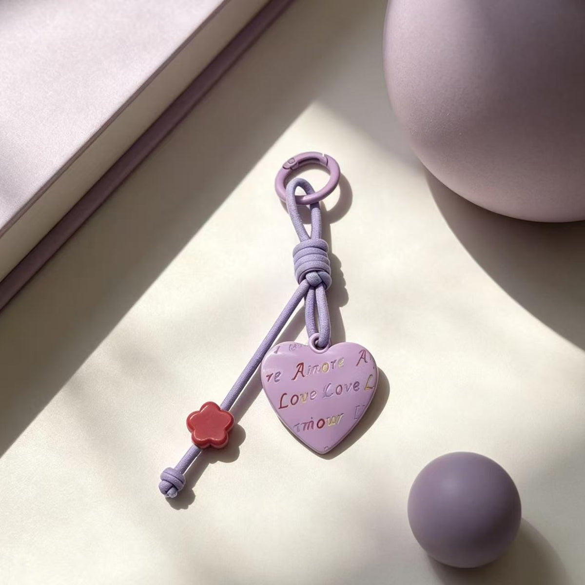 Braided Sweetheart Bag Charm - Purple
