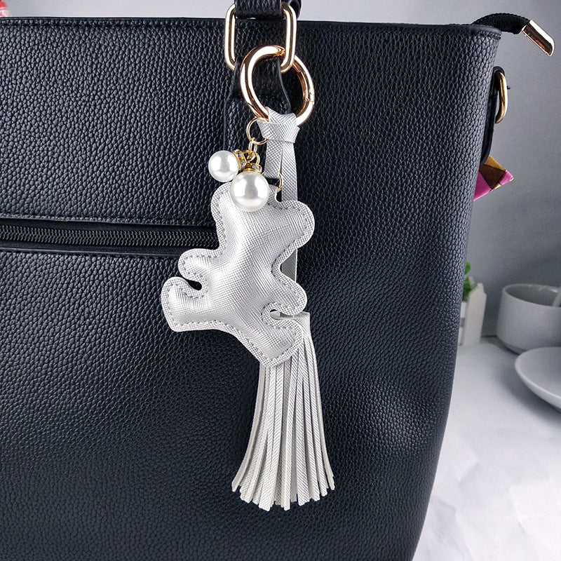 Little Bear Tassel Bag Charm - Silver