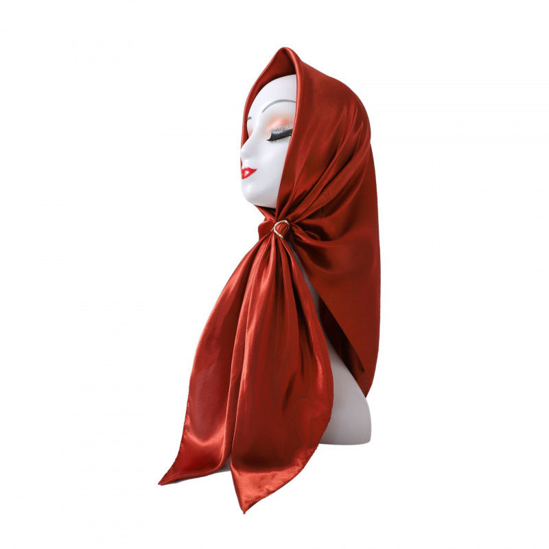 Lustre Square Scarf 90 - Rust Red