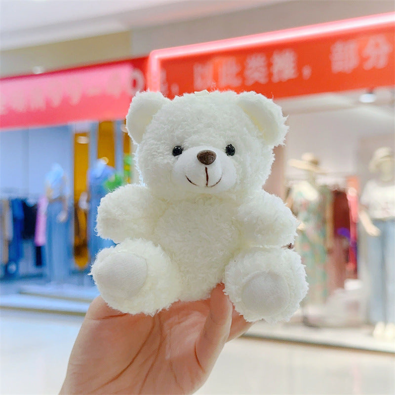 Soft Teddy Clip Bag Charm - White / Gold-Tone Clip