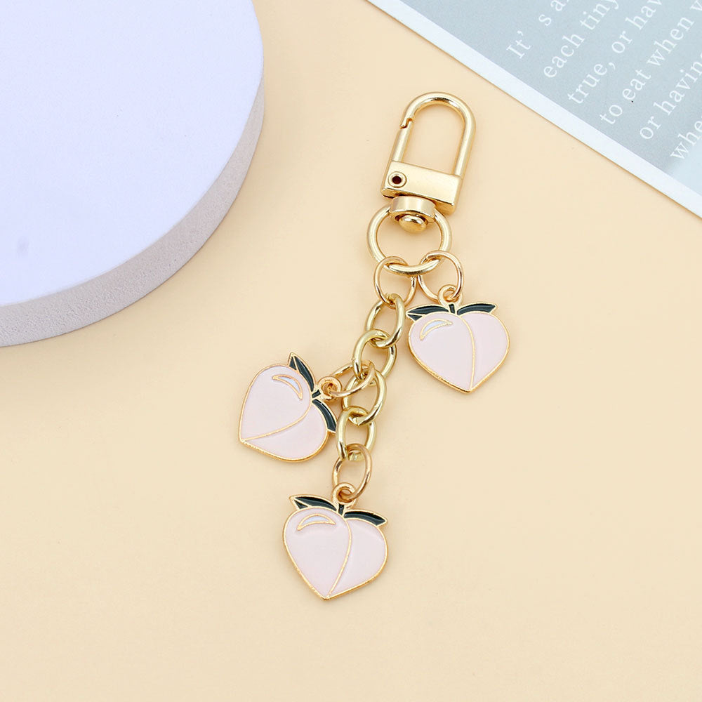 Orchard Enamel-Look Bag Charm - Peach