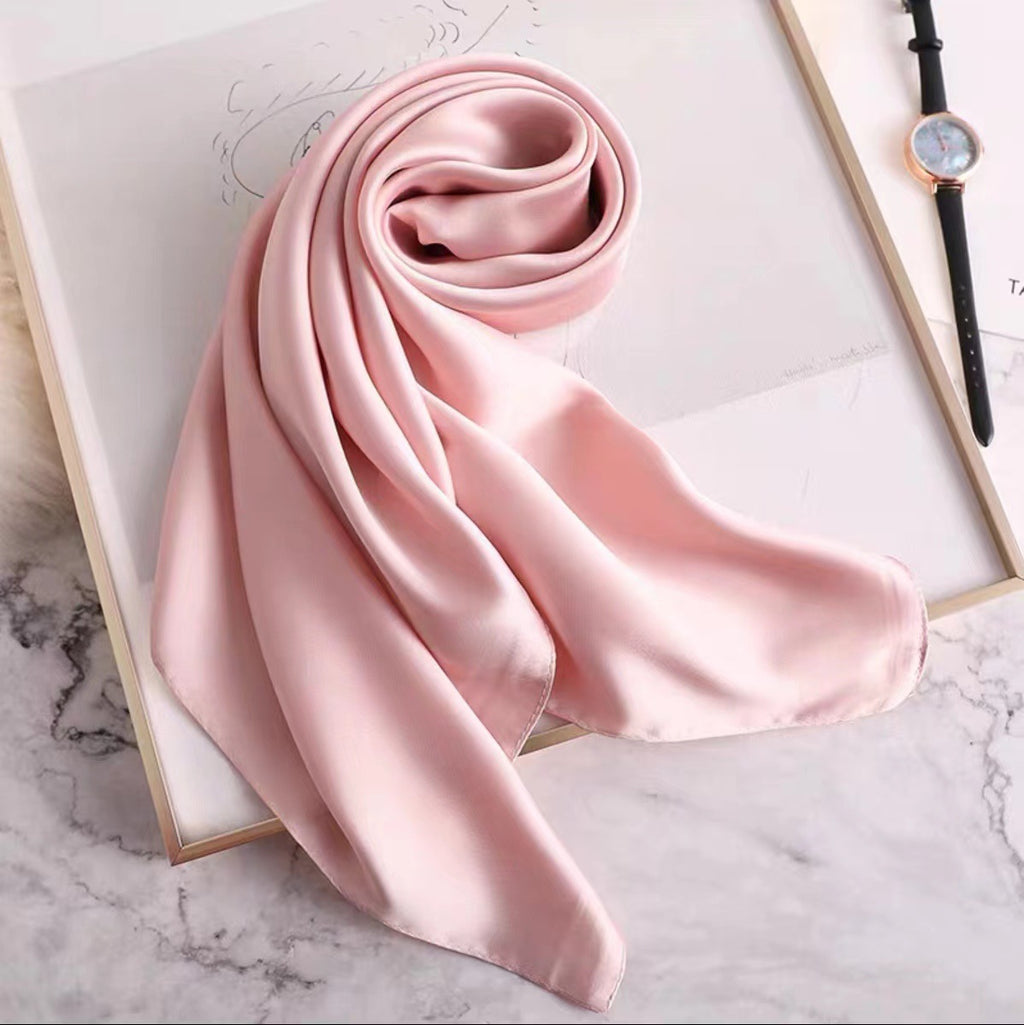Everyday Satin Square Scarf 70 - Pink