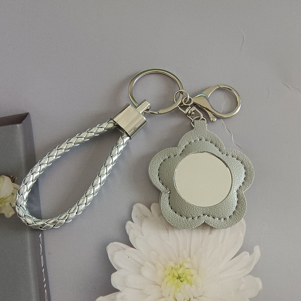 Petal Mirror Bag Charm - Grey