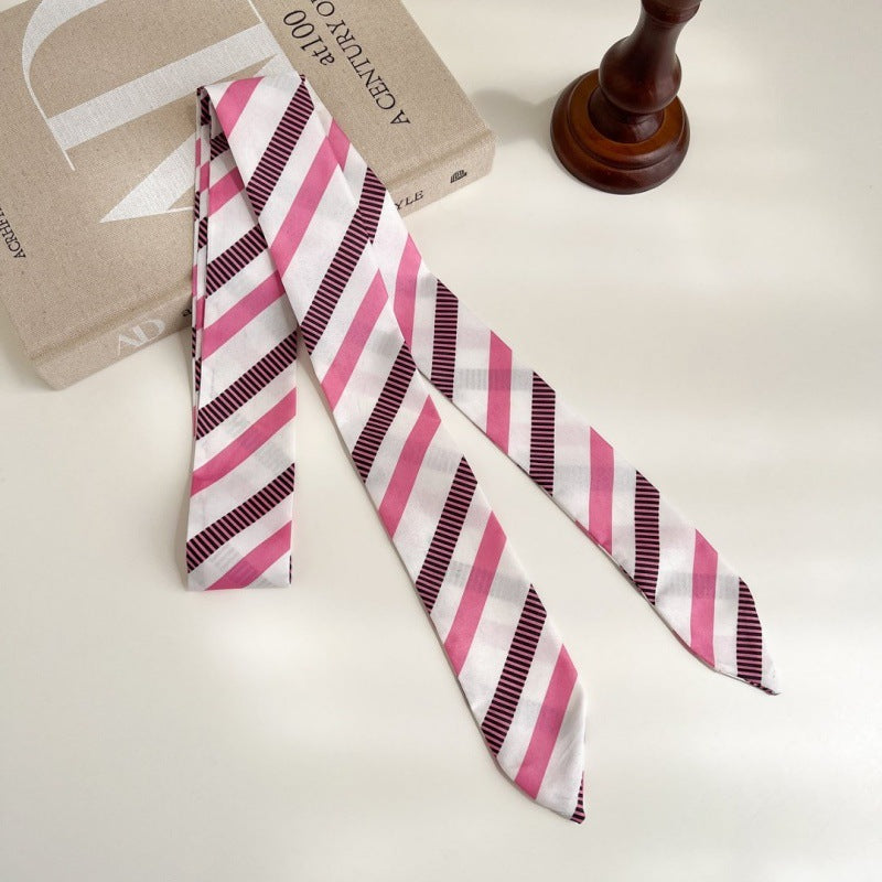 Stripe Ribbon Scarf - Pink Stripe