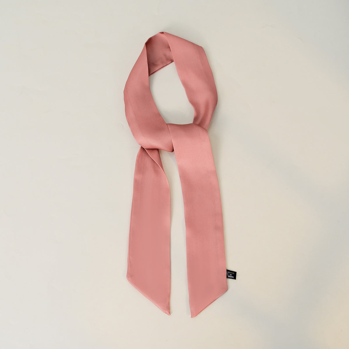 Everyday Satin Ribbon Scarf - Dusty Pink