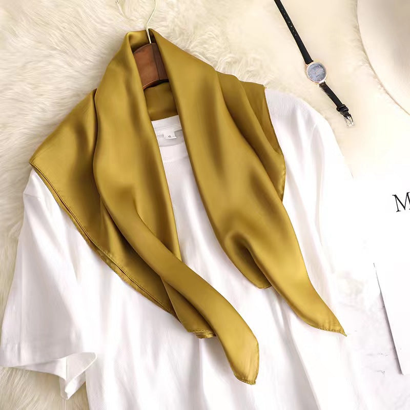 Everyday Satin Square Scarf 70 - Ochre