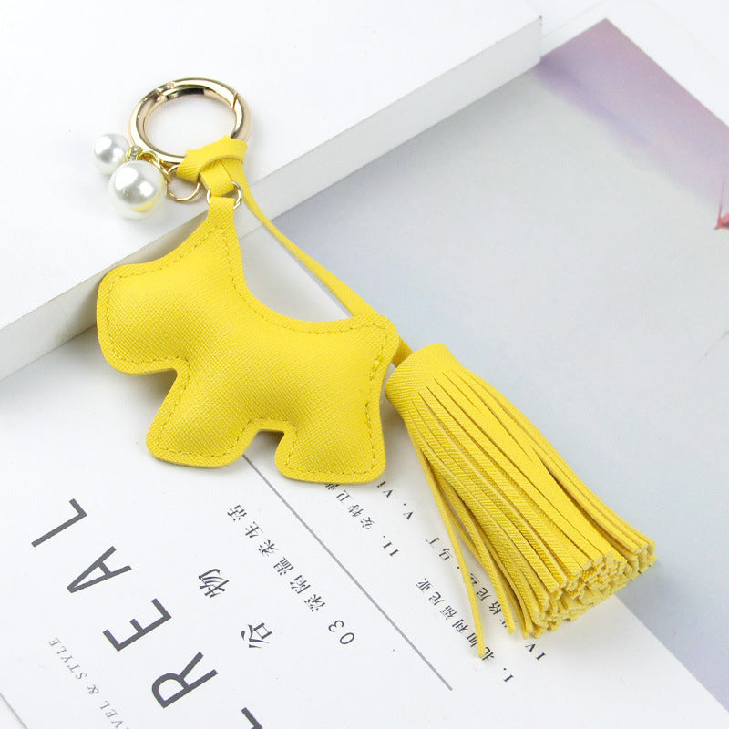 Little Dog Tassel Bag Charm - Yellow