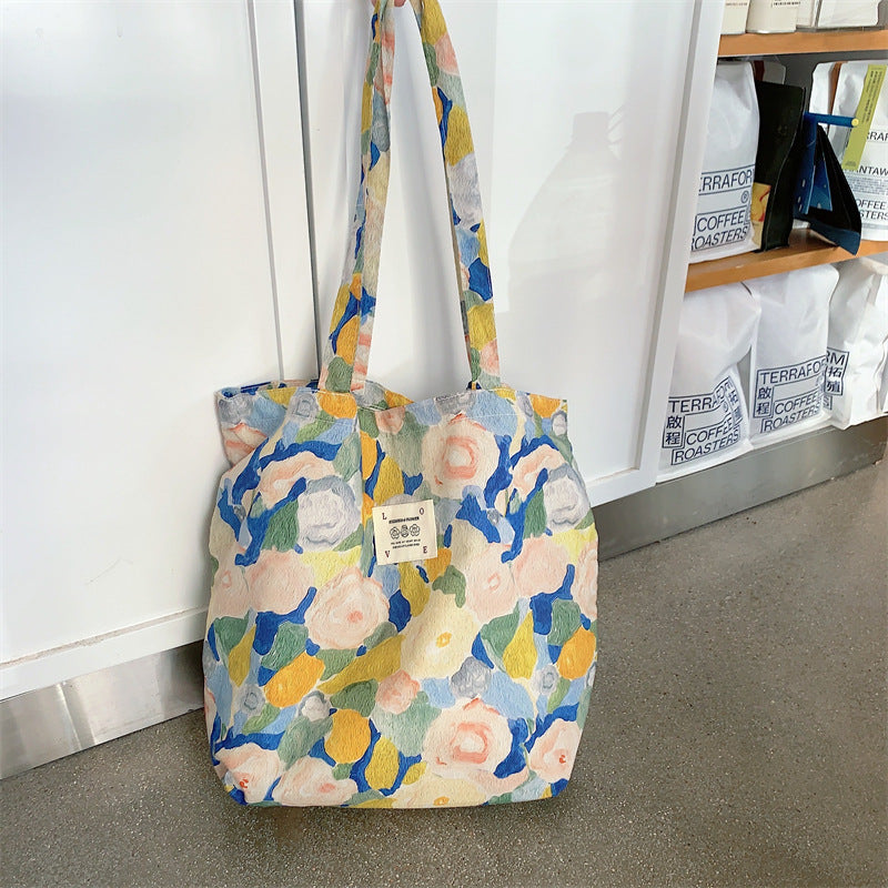 Poppy Garden Tote - Blue and Yellow Garden