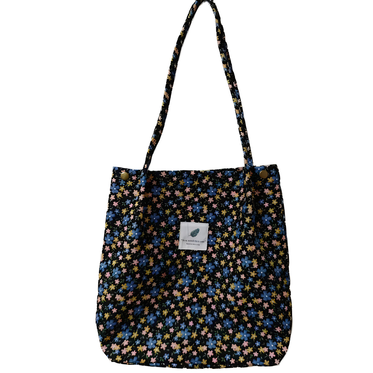 Everyday Botanical Shoulder Tote - Blue Flowers