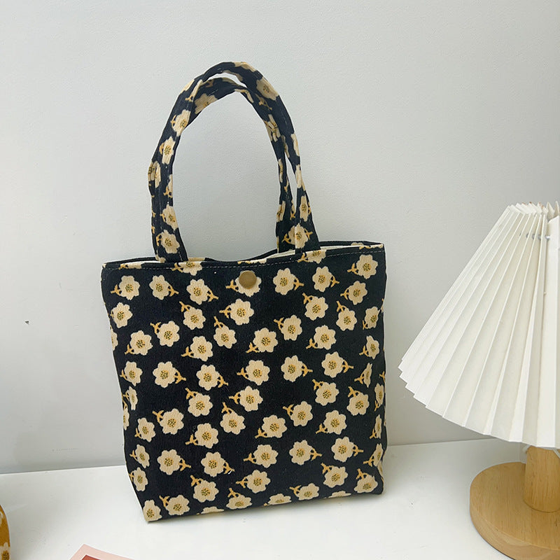 Little Daisy Cord Tote - Black