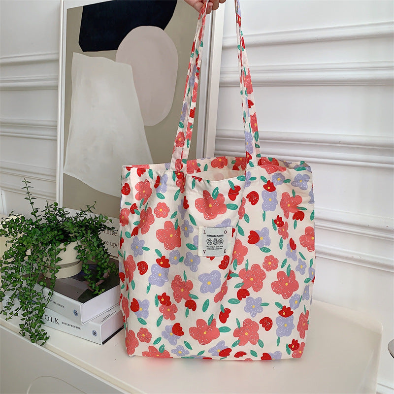 Poppy Garden Tote - Pink and Purple Flowers