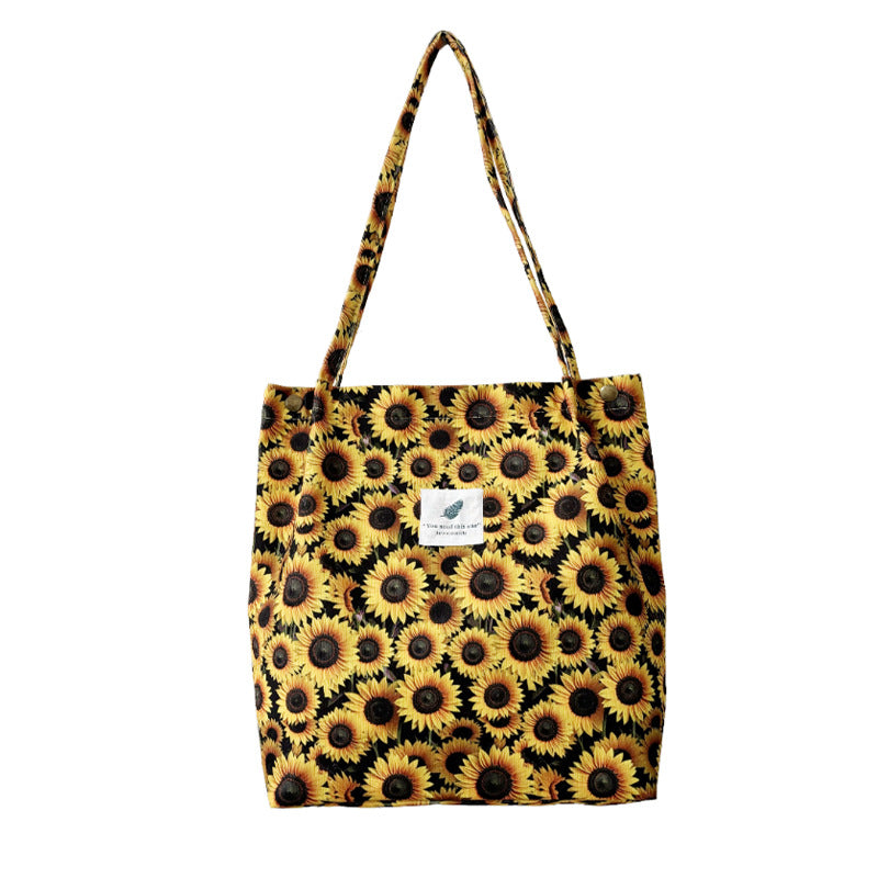 Everyday Botanical Shoulder Tote - Sunflowers
