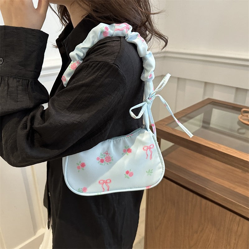 Petal Bow Shoulder Bag - Light Blue