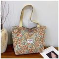 Ditsy Garden Zip Tote - Red / Large