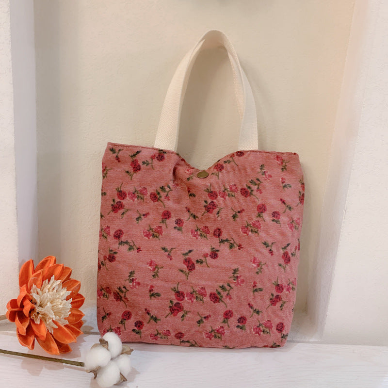 Cottage Rose Mini Tote - Pink and Purple Roses