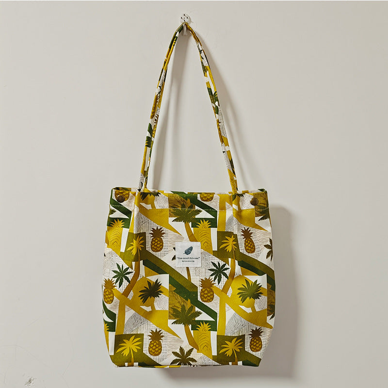 Everyday Botanical Shoulder Tote - Pineapple Garden