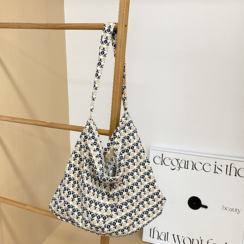 Vintage Floral Cord Tote - Tulips