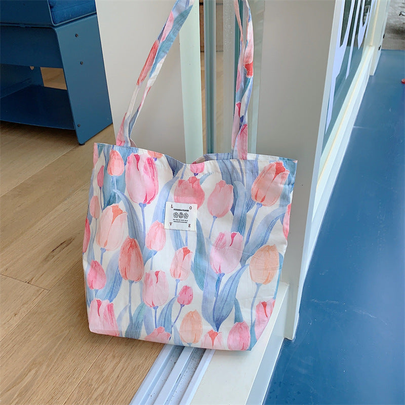 Poppy Garden Tote - Pink Tulips