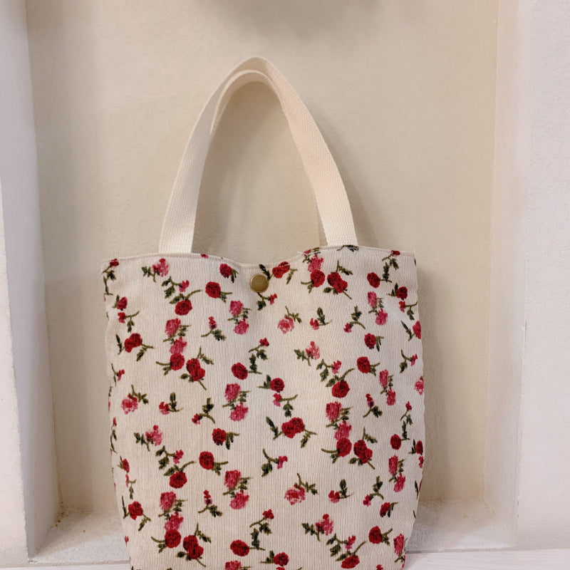 Cottage Rose Mini Tote - Roses on Ivory