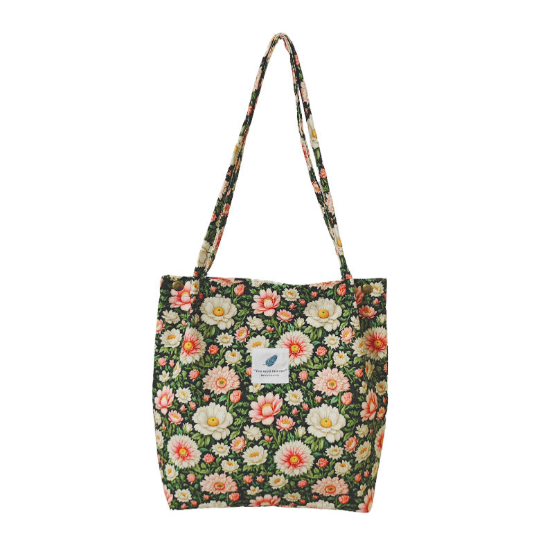 Everyday Botanical Shoulder Tote - Chrysanthemums