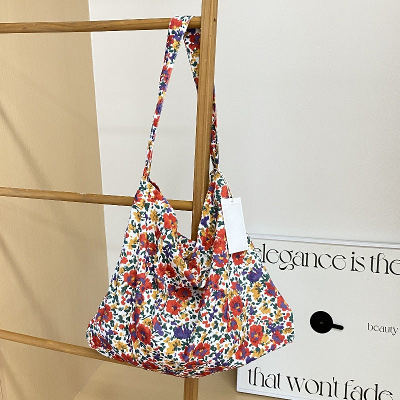 Vintage Floral Cord Tote - Little Flowers