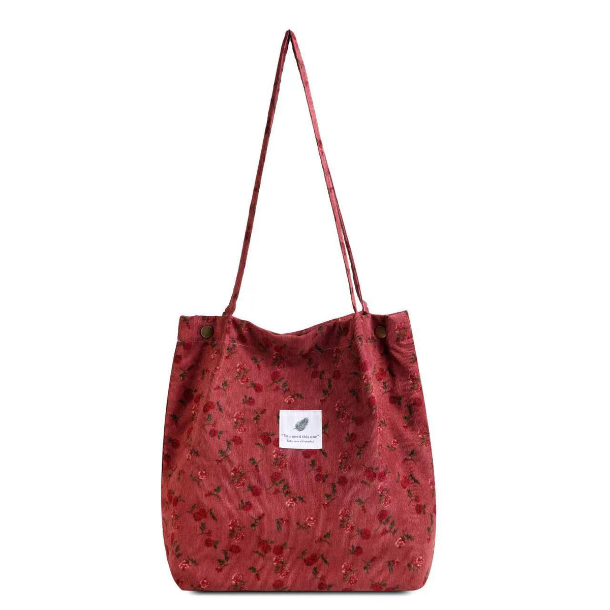 Everyday Botanical Shoulder Tote - Red Roses