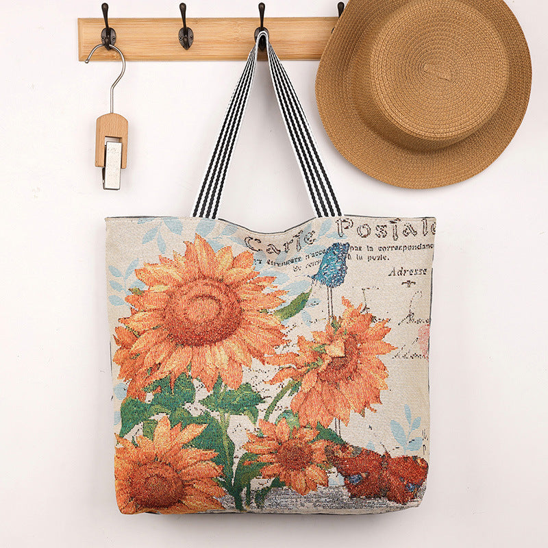 Botanical Tapestry Tote - Sunflowers