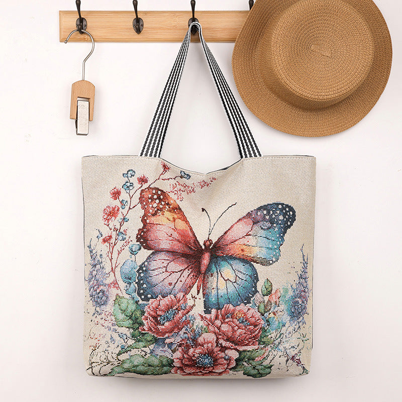 Botanical Tapestry Tote - Colourful Butterflies